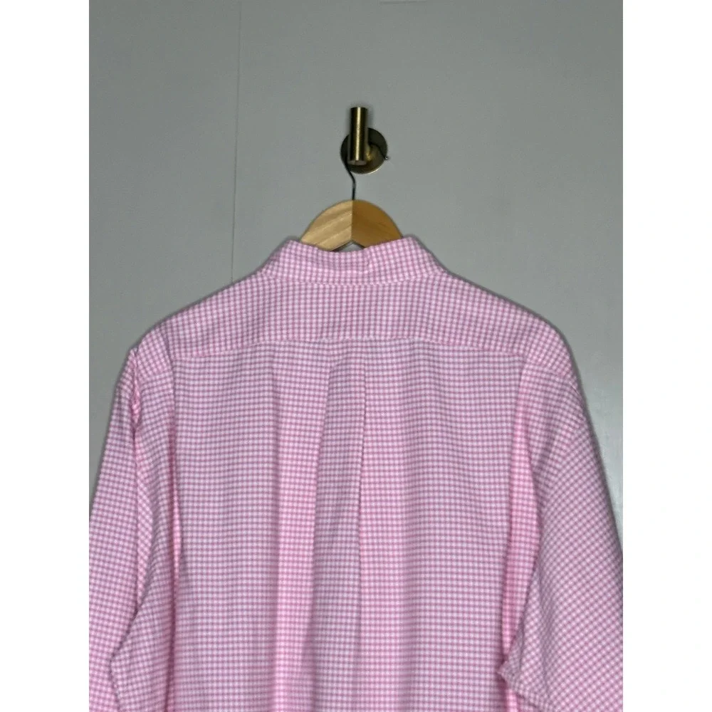 Polo Ralph Lauren Mens XL Pink Gingham Classic Fit Button Down Shirt Long Sleeve